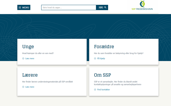 Forsiden af SSP Frederikshavns hjemmeside