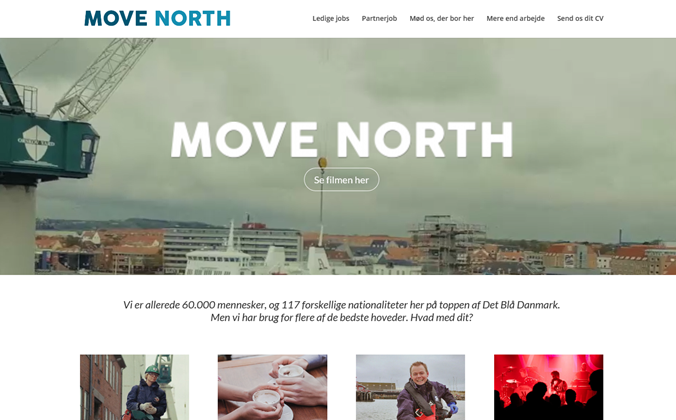 MoveNorth - forside af hjemmeside