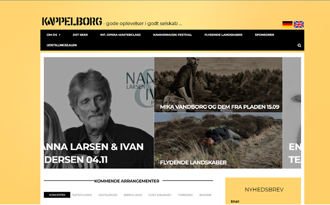 Skærmdump af Kappelborg Skagens hjemmeside