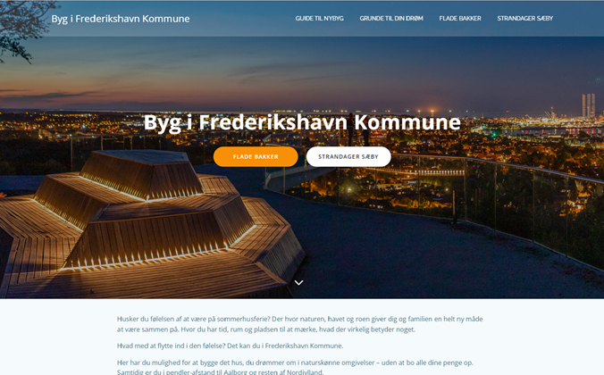Skærmdump af Byg I Frederikshavn Kommunes hjemmeside