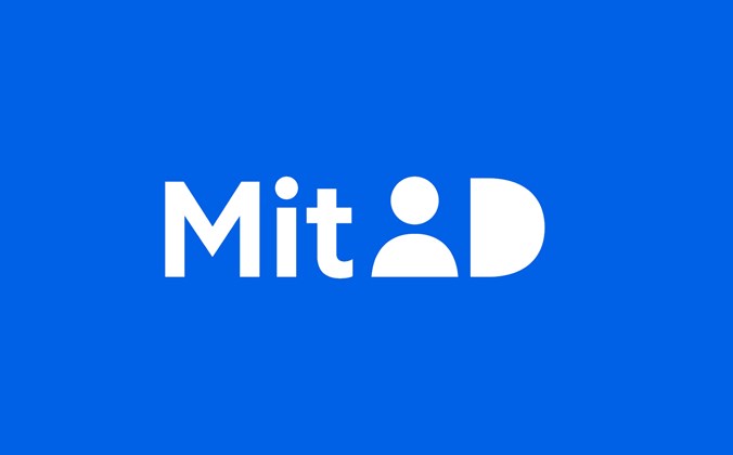 MitID logo på blå baggrund