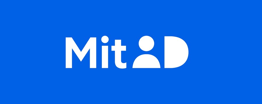 MitID logo på blå baggrund